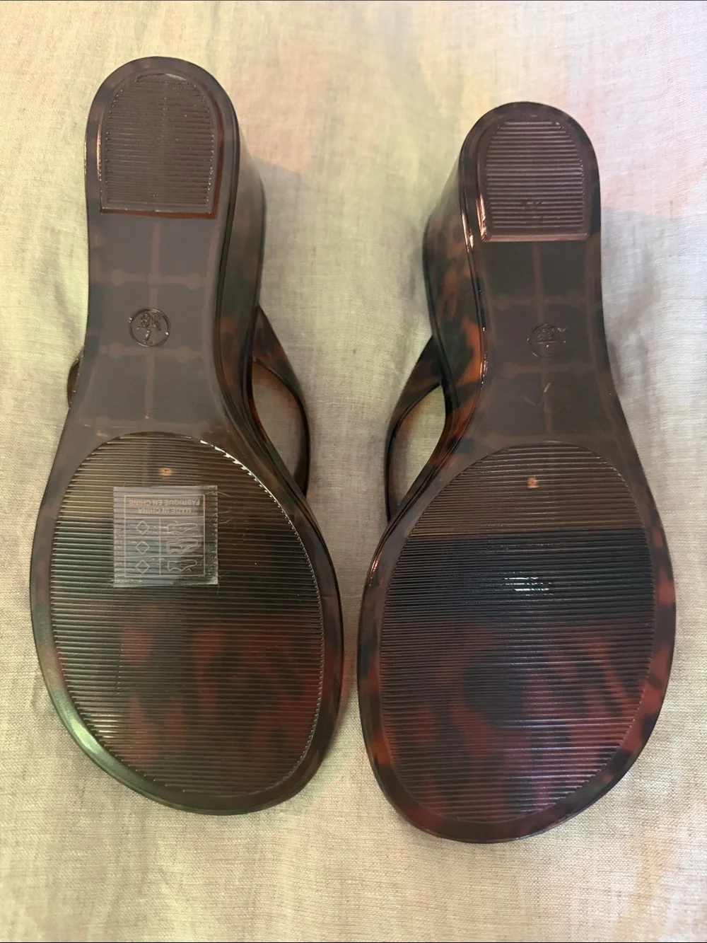 Jeffrey Campbell Tortoiseshell Jelly Flip Flop Wedges. Never worn!